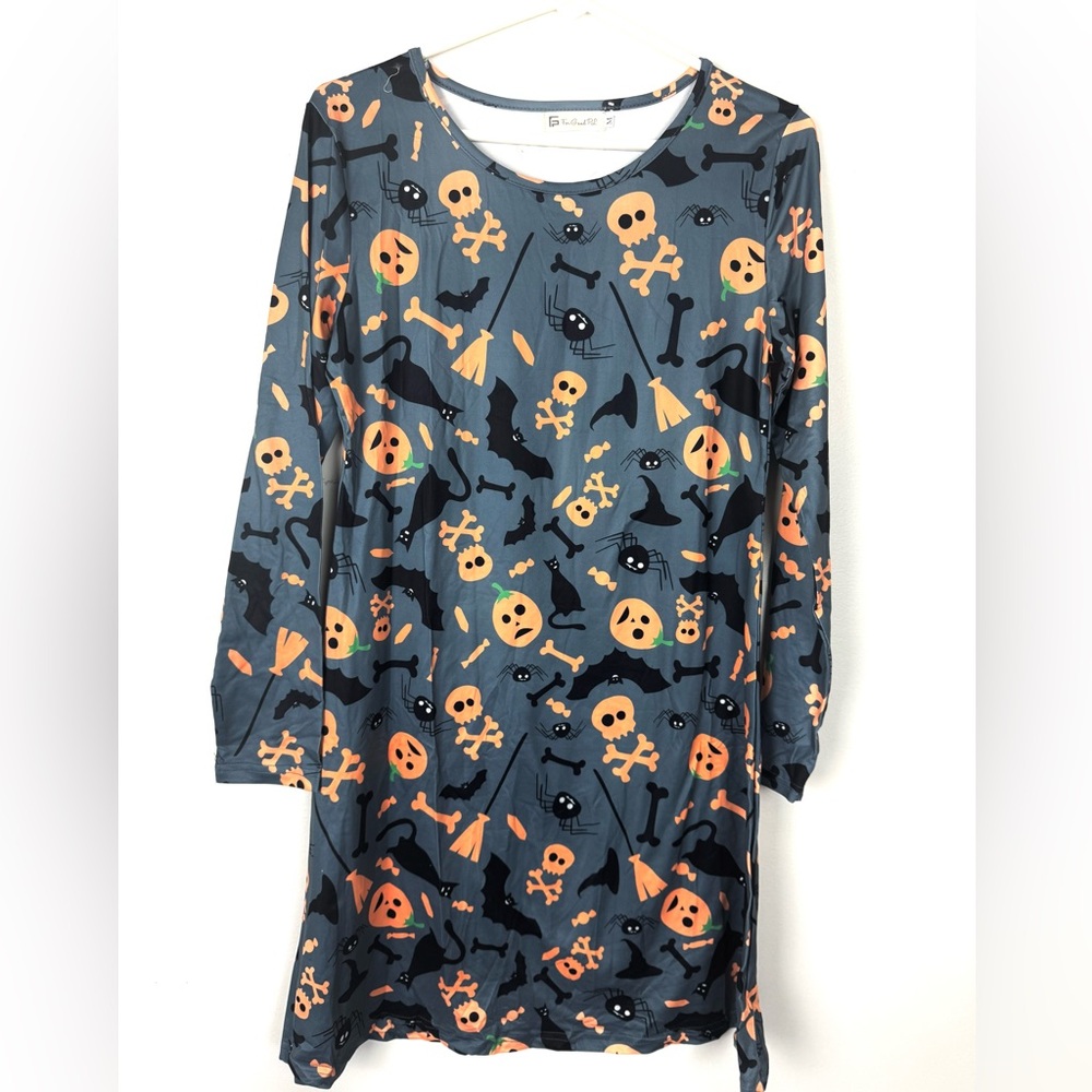 NWOT Women's Halloween Costume Funny Long Sleeve  Dresses M